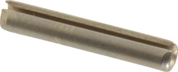 Made in USA - 3/32" Diam x 9/16" Long Slotted Spring Pin - Grade 420 Stainless Steel, Bright Finish - Americas Industrial Supply