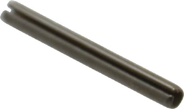 Made in USA - 3/32" Diam x 7/8" Long Slotted Spring Pin - Grade 420 Stainless Steel, Bright Finish - Americas Industrial Supply
