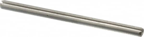 Made in USA - 3/32" Diam x 1-1/2" Long Slotted Spring Pin - Grade 420 Stainless Steel, Bright Finish - Americas Industrial Supply