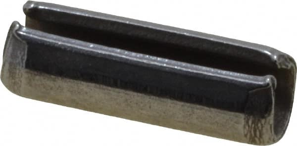 Made in USA - 1/8" Diam x 3/8" Long Slotted Spring Pin - Grade 420 Stainless Steel, Bright Finish - Americas Industrial Supply