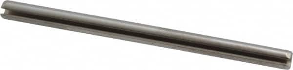 Made in USA - 1/8" Diam x 2" Long Slotted Spring Pin - Grade 420 Stainless Steel, Bright Finish - Americas Industrial Supply
