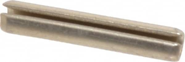 Made in USA - 5/32" Diam x 7/8" Long Slotted Spring Pin - Grade 420 Stainless Steel, Bright Finish - Americas Industrial Supply