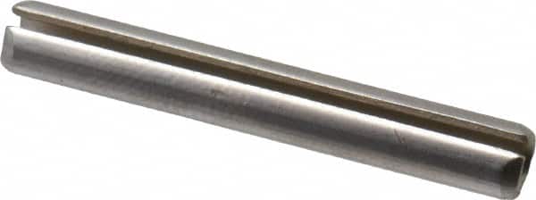 Made in USA - 5/32" Diam x 1-1/8" Long Slotted Spring Pin - Grade 420 Stainless Steel, Bright Finish - Americas Industrial Supply