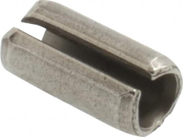 Made in USA - 3/16" Diam x 3/8" Long Slotted Spring Pin - Grade 420 Stainless Steel, Bright Finish - Americas Industrial Supply