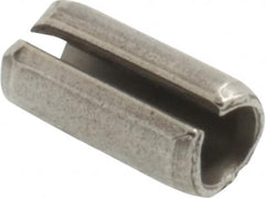 Made in USA - 3/16" Diam x 3/8" Long Slotted Spring Pin - Grade 420 Stainless Steel, Bright Finish - Americas Industrial Supply