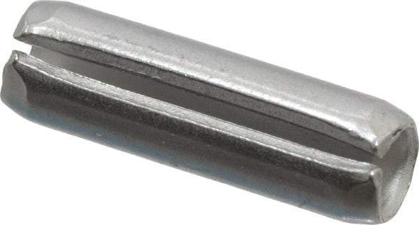 Made in USA - 3/16" Diam x 5/8" Long Slotted Spring Pin - Grade 420 Stainless Steel, Bright Finish - Americas Industrial Supply