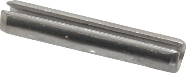 Made in USA - 3/16" Diam x 1" Long Slotted Spring Pin - Grade 420 Stainless Steel, Bright Finish - Americas Industrial Supply