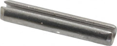 Made in USA - 3/16" Diam x 1" Long Slotted Spring Pin - Grade 420 Stainless Steel, Bright Finish - Americas Industrial Supply