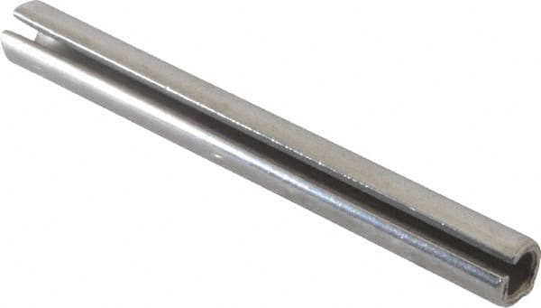 Made in USA - 3/16" Diam x 1-3/4" Long Slotted Spring Pin - Grade 420 Stainless Steel, Bright Finish - Americas Industrial Supply