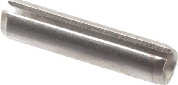 Made in USA - 7/32" Diam x 1" Long Slotted Spring Pin - Grade 420 Stainless Steel, Bright Finish - Americas Industrial Supply