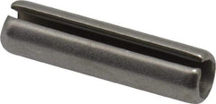 Made in USA - 1/4" Diam x 1" Long Slotted Spring Pin - Grade 420 Stainless Steel, Bright Finish - Americas Industrial Supply