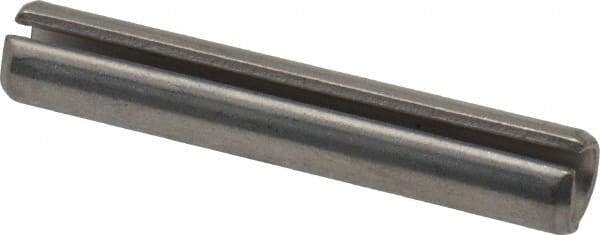Made in USA - 1/4" Diam x 1-1/2" Long Slotted Spring Pin - Grade 420 Stainless Steel, Bright Finish - Americas Industrial Supply