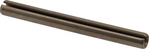 Made in USA - 1/4" Diam x 2-1/2" Long Slotted Spring Pin - Grade 420 Stainless Steel, Bright Finish - Americas Industrial Supply