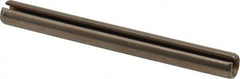 Made in USA - 1/4" Diam x 2-1/2" Long Slotted Spring Pin - Grade 420 Stainless Steel, Bright Finish - Americas Industrial Supply