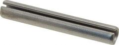 Made in USA - 3/8" Diam x 2-1/2" Long Slotted Spring Pin - Grade 420 Stainless Steel, Bright Finish - Americas Industrial Supply