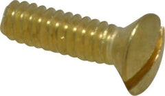 Value Collection - #6-32 UNC, 1/2" OAL Slotted Drive Machine Screw - Oval Head, Brass, Uncoated, Without Washer - Americas Industrial Supply