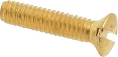 Value Collection - #8-32 UNC, 3/4" OAL Slotted Drive Machine Screw - Oval Head, Brass, Uncoated, Without Washer - Americas Industrial Supply