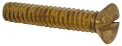 Value Collection - #10-24 UNC, 1" OAL Slotted Drive Machine Screw - Oval Head, Brass, Uncoated, Without Washer - Americas Industrial Supply