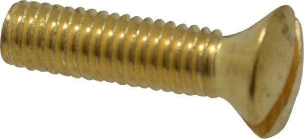 Value Collection - #10-32 UNF, 3/4" OAL Slotted Drive Machine Screw - Oval Head, Brass, Uncoated, Without Washer - Americas Industrial Supply