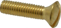Value Collection - #10-32 UNF, 3/4" OAL Slotted Drive Machine Screw - Oval Head, Brass, Uncoated, Without Washer - Americas Industrial Supply