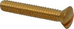 Value Collection - 1/4-20 UNC, 1-1/2" OAL Slotted Drive Machine Screw - Oval Head, Brass, Uncoated, Without Washer - Americas Industrial Supply