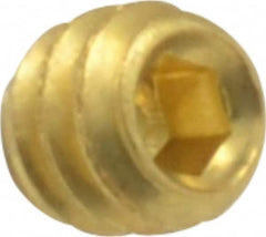 Value Collection - #6-32 UNC, 1/8" OAL, Cup Point Set Screw - Brass, 1/16" Key - Americas Industrial Supply