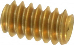 Value Collection - #6-32 UNC, 1/4" OAL, Cup Point Set Screw - Brass, 1/16" Key - Americas Industrial Supply