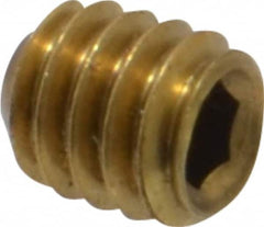 Value Collection - #8-32 UNC, 3/16" OAL, Cup Point Set Screw - Brass, 5/64" Key - Americas Industrial Supply