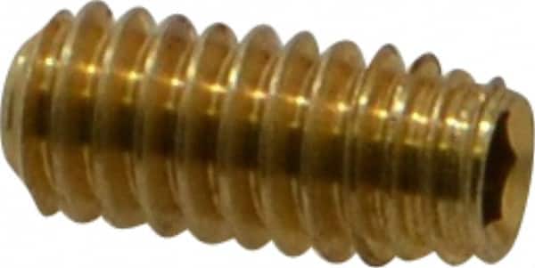 Value Collection - #8-32 UNC, 3/8" OAL, Cup Point Set Screw - Brass, 5/64" Key - Americas Industrial Supply