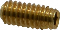 Value Collection - #8-32 UNC, 3/8" OAL, Cup Point Set Screw - Brass, 5/64" Key - Americas Industrial Supply