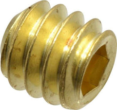 Value Collection - 1/4-20 UNC, 1/4" OAL, Cup Point Set Screw - Brass, 1/8" Key - Americas Industrial Supply