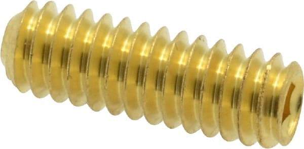 Value Collection - 1/4-20 UNC, 3/4" OAL, Cup Point Set Screw - Brass, 1/8" Key - Americas Industrial Supply