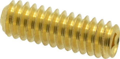 Value Collection - 1/4-20 UNC, 3/4" OAL, Cup Point Set Screw - Brass, 1/8" Key - Americas Industrial Supply
