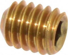 Value Collection - 5/16-18 UNC, 3/8" OAL, Cup Point Set Screw - Brass, 5/32" Key - Americas Industrial Supply