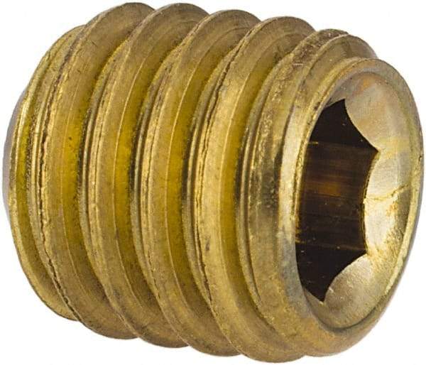 Value Collection - 3/8-16 UNC, 3/8" OAL, Cup Point Set Screw - Brass, 3/16" Key - Americas Industrial Supply