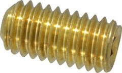 Value Collection - 3/8-16 UNC, 3/4" OAL, Cup Point Set Screw - Brass, 3/16" Key - Americas Industrial Supply