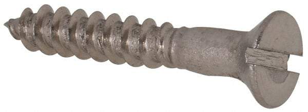Value Collection - #4, 3/4" OAL, Slotted Drive, Flat Head Wood Screw - Stainless Steel, Grade 18-8 - Americas Industrial Supply
