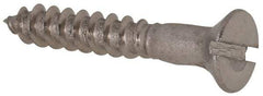 Value Collection - #4, 3/4" OAL, Slotted Drive, Flat Head Wood Screw - Stainless Steel, Grade 18-8 - Americas Industrial Supply