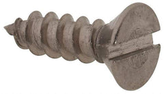 Value Collection - #6, 1/2" OAL, Slotted Drive, Flat Head Wood Screw - Stainless Steel, Grade 18-8 - Americas Industrial Supply