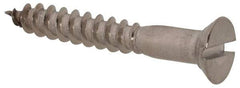 Value Collection - #6, 1" OAL, Slotted Drive, Flat Head Wood Screw - Stainless Steel, Grade 18-8 - Americas Industrial Supply
