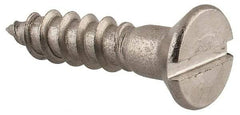 Value Collection - #8, 3/4" OAL, Slotted Drive, Flat Head Wood Screw - Stainless Steel, Grade 18-8 - Americas Industrial Supply