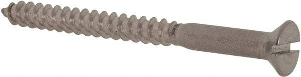 Value Collection - #8, 2" OAL, Slotted Drive, Flat Head Wood Screw - Stainless Steel, Grade 18-8 - Americas Industrial Supply