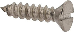 Value Collection - #12, 1" OAL, Slotted Drive, Flat Head Wood Screw - Stainless Steel, Grade 18-8 - Americas Industrial Supply