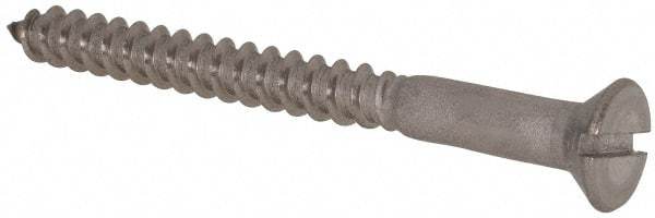 Value Collection - #12, 2-1/2" OAL, Slotted Drive, Flat Head Wood Screw - Stainless Steel, Grade 18-8 - Americas Industrial Supply
