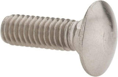 Value Collection - 5/16-18 UNC 1" Length Under Head, Standard Square Neck, Carriage Bolt - 18-8 Stainless Steel, Uncoated - Americas Industrial Supply