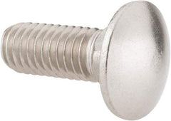 Value Collection - 3/8-16 UNC 1" Length Under Head, Standard Square Neck, Carriage Bolt - 18-8 Stainless Steel, Uncoated - Americas Industrial Supply