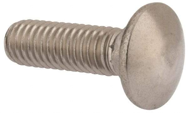 Value Collection - 3/8-16 UNC 1-1/4" Length Under Head, Standard Square Neck, Carriage Bolt - 18-8 Stainless Steel, Uncoated - Americas Industrial Supply