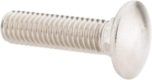 Value Collection - 3/8-16 UNC 1-1/2" Length Under Head, Standard Square Neck, Carriage Bolt - 18-8 Stainless Steel, Uncoated - Americas Industrial Supply