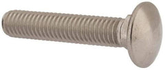 Value Collection - 3/8-16 UNC 2" Length Under Head, Standard Square Neck, Carriage Bolt - 18-8 Stainless Steel, Uncoated - Americas Industrial Supply