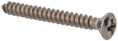 Value Collection - #4 Oval Head Phillips Sheet Metal Screw - Stainless Steel, 1" OAL, Grade 18-8 - Americas Industrial Supply